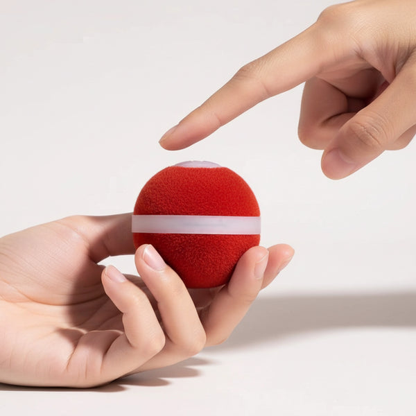 2. Short press to change modes. Hybrid: Fast vibration or rolling. Bounce: Tap to bounceRoll: Shake or roll gently. LED light shows the active mode.🐾 Softer / user-friendly