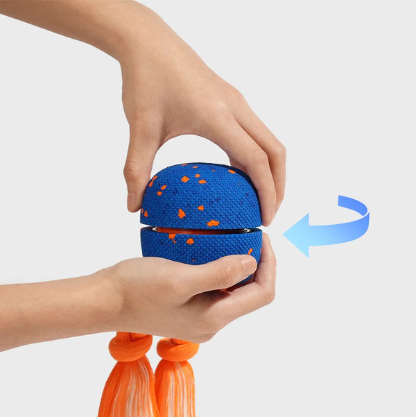 Rotate clockwise until you hear a click. Tap the Pet Ball Rolly or wait 5 seconds to activate.